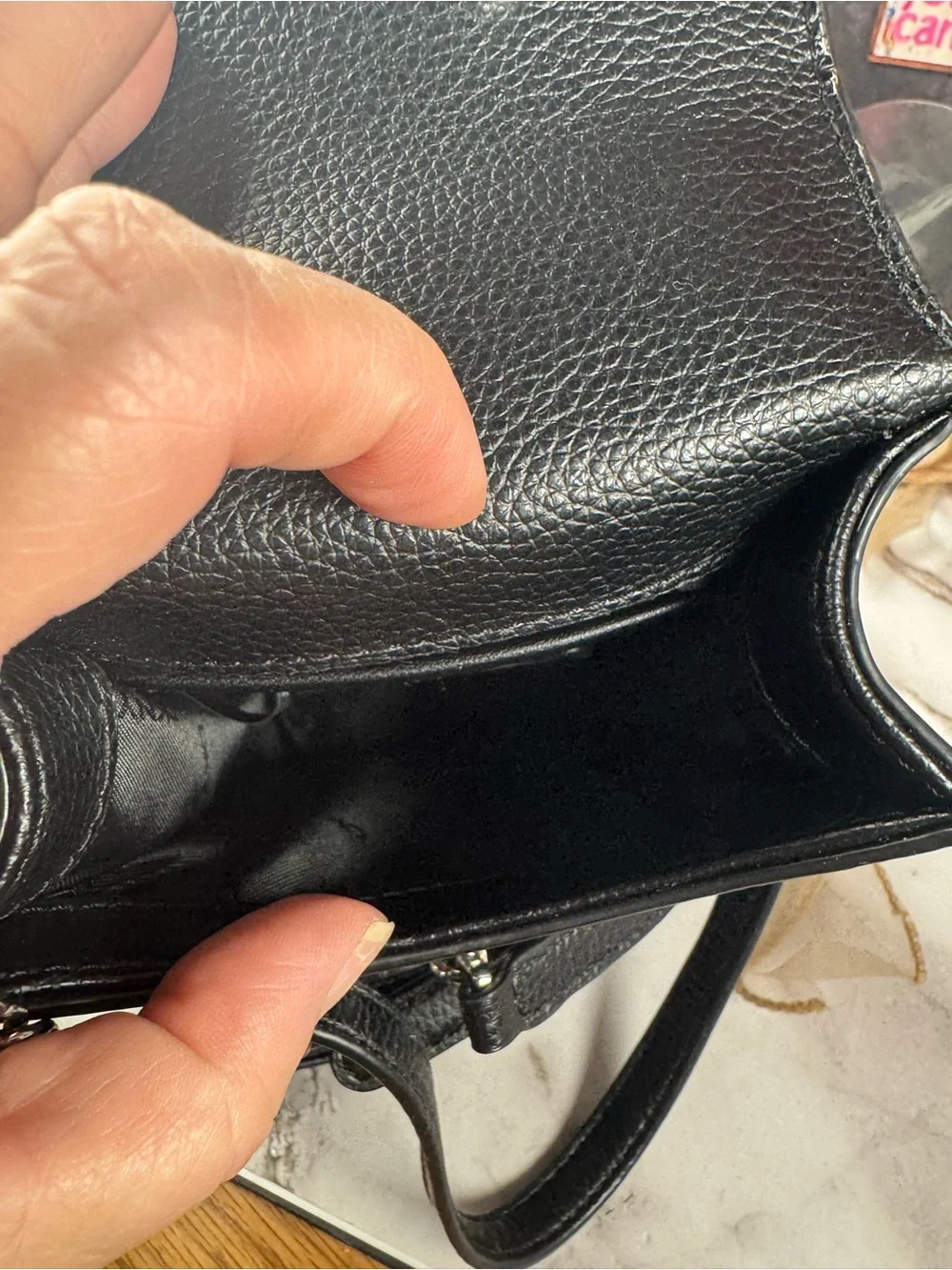 DKNY Black Logo Padlock Chain Crossbody Phone Bag